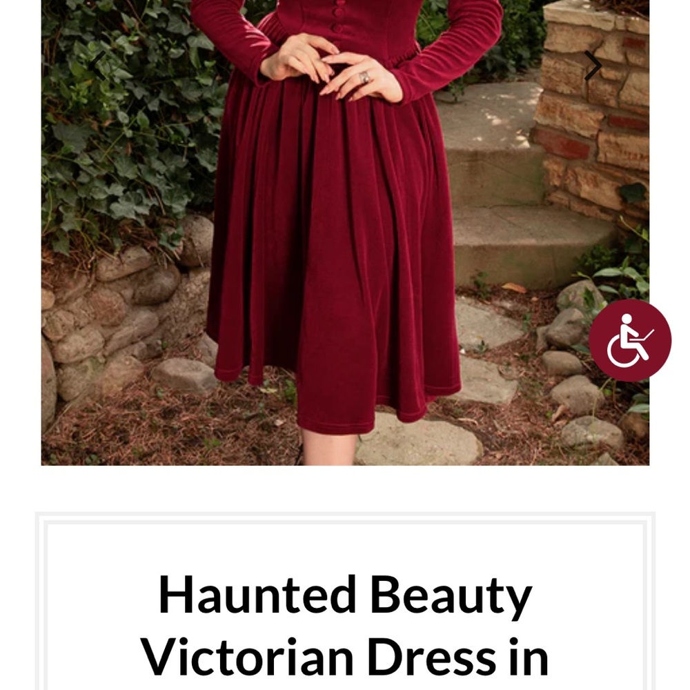 Haunted Beauty Victorian Asymmetrical Dress in Burgundy